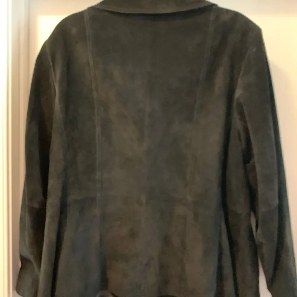 Preston & York VTG Woman’s Suede Leather Jacket Size 2X Lined Button Closure